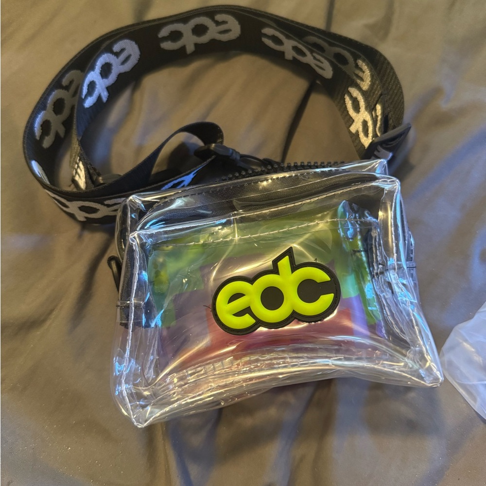 EDC Clear Crossbody Bag with Black Strap